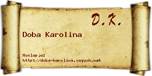 Doba Karolina névjegykártya